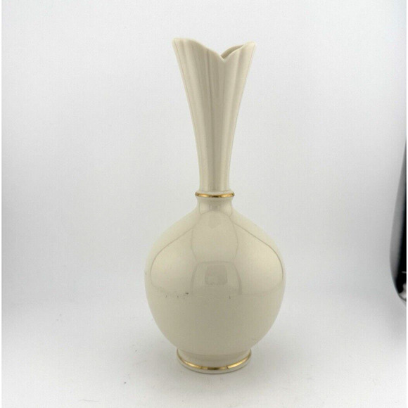 VTG Lenox Roselyn Rhodora Porcelain Bud Vase Pink Rose 24K Gold USA - Picture 5 of 10